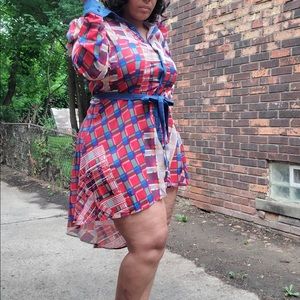 Foxy Plaid High/Low Dress
